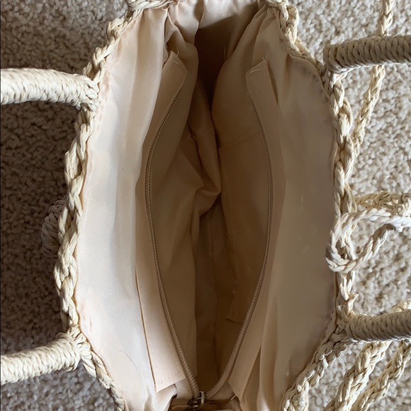 Ivory Woven Raffia Handbag - Picture 6 of 6